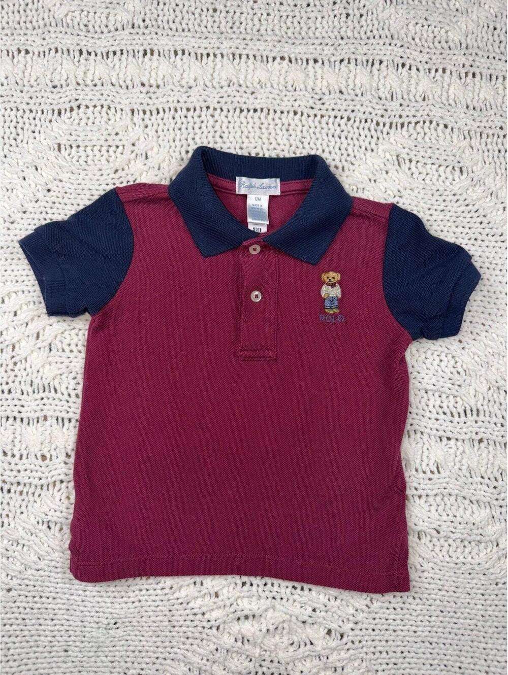 Polo Ralph Lauren Shirt Boys 12 Months Polo Bear Embroidered Short Sleeve